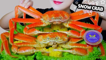 ASMR EATING SNOW CRAB PLATTER x CORN X CHILI SALT EATING SOUND | LINH-ASMR