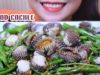 ASMR eating Stir-Fried Blood Cockles with Water Spinach , crunchy eating sounds | LINH-ASMR