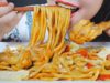 ASMR EATING STIR FRIED JAPANESE UDON NOODLES WITH CHICKEN LEGS EATING SOUNDS | LINH-ASMR 먹방