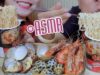 ASMR eating Thai Tomyum noodles with seafood with my Hubby , EATING SOUNDS | LINH-ASMR