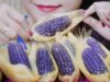 ASMR eating Tiny purple corn , crunchy eating sounds | LINH ASMR