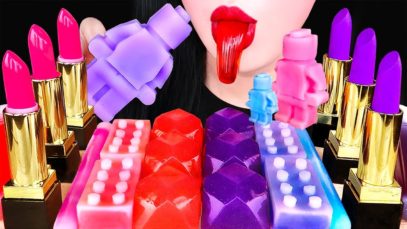 ASMR EDIBLE LIPSTICK, LEGO WAX BOTTLE, GALAXY JELLY 먹는 립스틱, 레고 왁스병, 메롱젤리 먹방 EATING SOUNDS MUKBANG