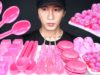 ASMR EDIBLE SPOONS & POPPING BOBA & ROCK CANDY & MACARONS & ICE CUBES & PEEPS MARSHMALLOWS MUKBANG