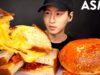 ASMR EXTRA CHEESY GRILLED CHEESE & TOMATO SOUP MUKBANG (No Talking) EATING SOUNDS | Zach Choi ASMR