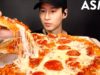 ASMR EXTRA CHEESY PEPPERONI PIZZA MUKBANG (No Talking) EATING SOUNDS | Zach Choi ASMR