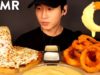 ASMR EXTRA CHEESY PIZZA & CHEESY ONION RINGS MUKBANG (No Talking) EATING SOUNDS | Zach Choi ASMR