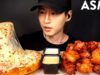 ASMR EXTRA CHEESY PIZZA & CHICKEN WINGS MUKBANG (No Talking) EATING SOUNDS | Zach Choi ASMR