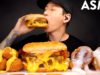 ASMR EXTRA CHEESY TOTS + TRIPLE CHEESEBURGER + CINI MINIS MUKBANG (No Talking) EATING SOUNDS
