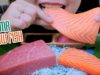 ASMR Fatty Bluefin Tuna(otoro sashimi) and raw salmon,SAVAGE EXTREME EATING SOUNDS | LINH-ASMR