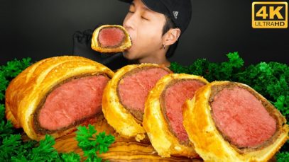 ASMR FILET OF BEEF WELLINGTON MUKBANG 먹방 | COOKING & EATING SOUNDS | Zach Choi ASMR