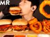 ASMR FILET SANDWHICHES, ONION RINGS, CURLY FRIES MUKBANG (No Talking) EATING SOUNDS