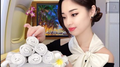 [ASMR] First Class Flight Attendant