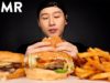 ASMR FIVE GUYS Burgers & Cajun Fries Mukbang (No Talking) EATING SOUNDS | Zach Choi ASMR