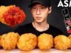 ASMR FRIED CHICKEN with SPICY FIRE SAUCE MUKBANG (No Talking) EATING SOUNDS | Zach Choi ASMR