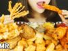 ASMR FRIED FOODS(enoki mushroom, shrimp, octopus leg, mushroom) (EATING SOUNDS) MUKBANG