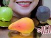 ASMR fruit-shaped pastry (Mango , Apple , passion fruit) SOFT CRUNCHY EATING SOUNDS | LINH-ASMR