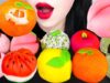ASMR FRUITS RICE CAKE, GREEN BUBBLE TEA, STRAWBERRY TTEOK, 과일화과자, 딸기찹쌀떡, 녹차버블티 만들기 먹방 EATING MUKBANG