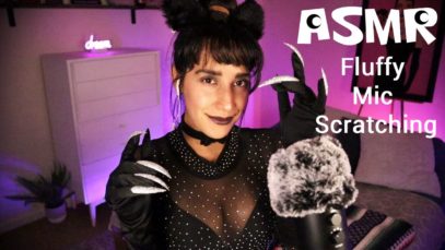 ASMR Fuzzy Mic Scratching | Sleep Inducing | Gothic Cat Girl