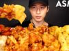ASMR GARLIC CHICKEN & CHEESE FONDUE MUKBANG (No Talking) EATING SOUNDS | Zach Choi ASMR