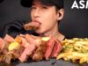 ASMR GARLIC ROASTED PRIME RIB & FRIES MUKBANG (No Talking) EATING SOUNDS | Zach Choi ASMR
