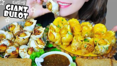 ASMR GIANT BULOT SNAIL WITH SALTED EGG SAUCE AND BULOT WITH PEPPER AND KAFFIR LEAVES SALT| LINH-ASMR