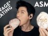 *ASMR* GIANT MERINGUE COOKIES (SAVAGE MESSY EATING SOUNDS) No Talking | Zach Choi ASMR