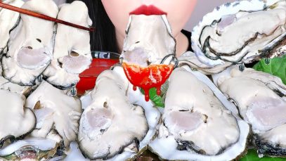 ASMR GIANT OYSTER MUKBANG (NO TALKING) RAW SEAFOOD COOKING & EATING SOUNDS 먹방