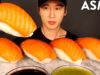 ASMR GIANT SALMON SASHIMI NIGIRI MUKBANG (No Talking) COOKING & EATING SOUNDS | Zach Choi ASMR