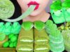 ASMR GREEN FOODS 먹는 테이프, 개구리 젤리, 병아리 마시멜로우 *초록색 음식 먹방* EDIBLE TAPE, PEEPS NO TALKING EATING MUKBANG