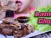 ASMR Grilled Lamb Chops , chewy EATING SOUNDS | LINH-ASMR