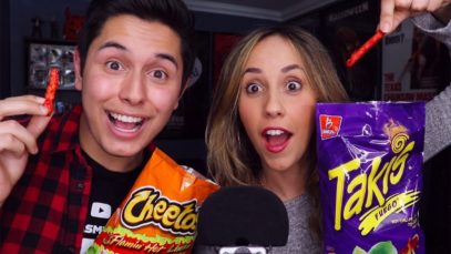 ASMR | Hot Cheetos vs Takis! Who Makes Better Tingles? (ft. LATV)