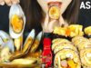 ASMR (How to make GIMBAP) NUCLEAR SPICY FIRE GIMBAP & MUSSEL NOODLES (EATING SOUNDS) MUKBANG