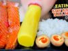 ASMR JAPANESE STYLE SOY SAUCE MARINATED RAW SALMON x SOFT BOILED EGGS EATING SOUND | LINH-ASMR 먹방