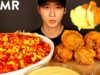 ASMR JOLLIBEE CHEESY FRIED CHICKEN & SPAGHETTI MUKBANG (No Talking) EATING SOUNDS | Zach Choi ASMR