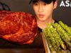 ASMR KOBE WAGYU & GARLIC ASPARAGUS MUKBANG (No Talking) COOKING & EATING SOUNDS | Zach Choi ASMR
