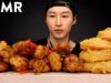 ASMR KOREAN CHICKEN WINGS & ONION RINGS MUKBANG (No Talking) EATING SOUNDS | Zach Choi ASMR