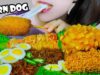 ASMR  KOREAN CORN DOG X BLACK BEAN NOODLES X FRIED QUAIL EGGS EATING SOUNDS | LINH-ASMR