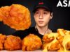 ASMR KOREAN FRIED CHICKEN & CHEESY WAFFLE FRIES MUKBANG (No Talking) EATING SOUNDS | Zach Choi ASMR