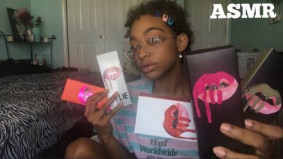 ASMR | KYLIE LIP KIT SWATCHES | Haul & Try-On ? Lipgloss Application | Semi Inaudible , Tapping