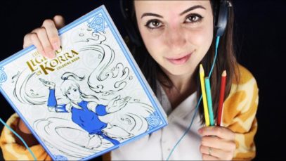 [ASMR] Legend of Korra Coloring Book (Colored Pencils, Close up Whispers, Page Turning)