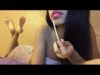 ASMR lip gloss application + LIP smacking (mouth sounds, kissing)