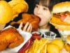 ASMR LOTTERIA FRIED CHICKEN, CHEESS EGG, MOZZARELLA BURGER(EATING SOUNDS) MUKBANG