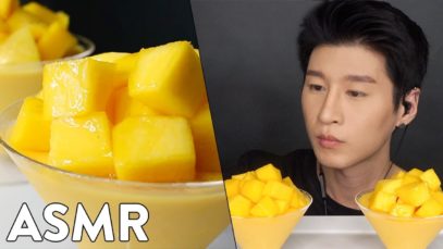 *ASMR* MANGO PANNA COTTA (No Talking) Eating Sounds | Zach Choi ASMR