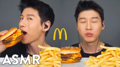 *ASMR* MCDONALDS DOUBLE QUARTER POUNDER MEAL (No Talking) Soft Eating Sounds | Zach Choi ASMR