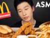 ASMR McDonalds McRib & Chicken Tenders (No Talking) EATING SOUNDS | Zach Choi ASMR