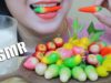 ASMR MINI FRUIT-SHAPE MUNG BEAN DESSERT , SOFT CHEWY EATING SOUNDS | LINH-ASMR
