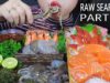 ASMR MOST POPULAR RAW SEAFOOD ON MY CHANNEL PART 03 OCTOPUS RED CLAM SALMON RAW SHRIMP | LINH-ASMR
