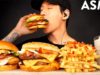 ASMR MOZZARELLA CHICKEN SANDWICH, BACON BURGER, CHEESY BACON FRIES & STROOPWAFEL MCFLURRY MUKBANG