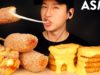 ASMR MOZZARELLA CORN DOGS & CHEESY HASH BROWNS MUKBANG (No Talking) EATING SOUNDS | Zach Choi ASMR