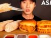 ASMR MOZZARELLA CORN DOGS & CHICKEN SANDWICH MUKBANG (No Talking) EATING SOUNDS | Zach Choi ASMR